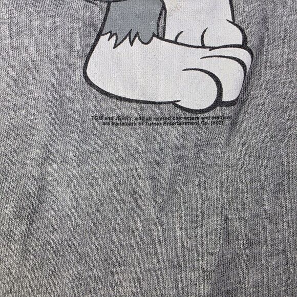 Vintage Tom and Jerry Gray Ringer Cartoon Cat & Mouse T Shirt Men's Size XL - Picture 4 of 6